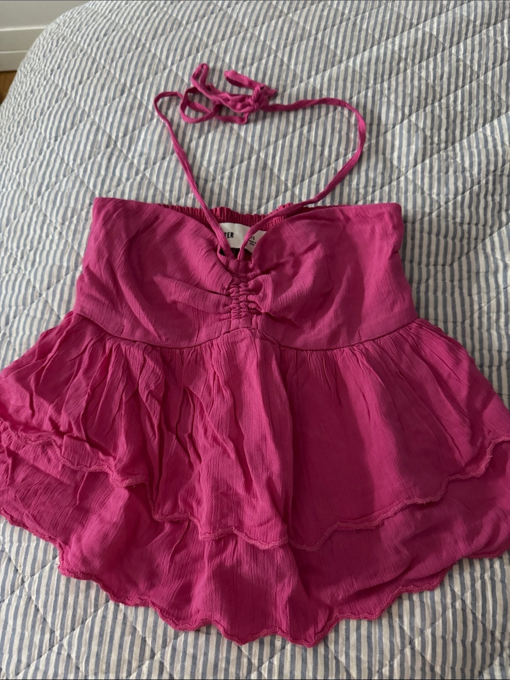 Hollister Hot Pink Halter Ruffled Camisole